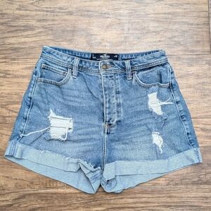 Hollister Blue Distressed Jean Shorts